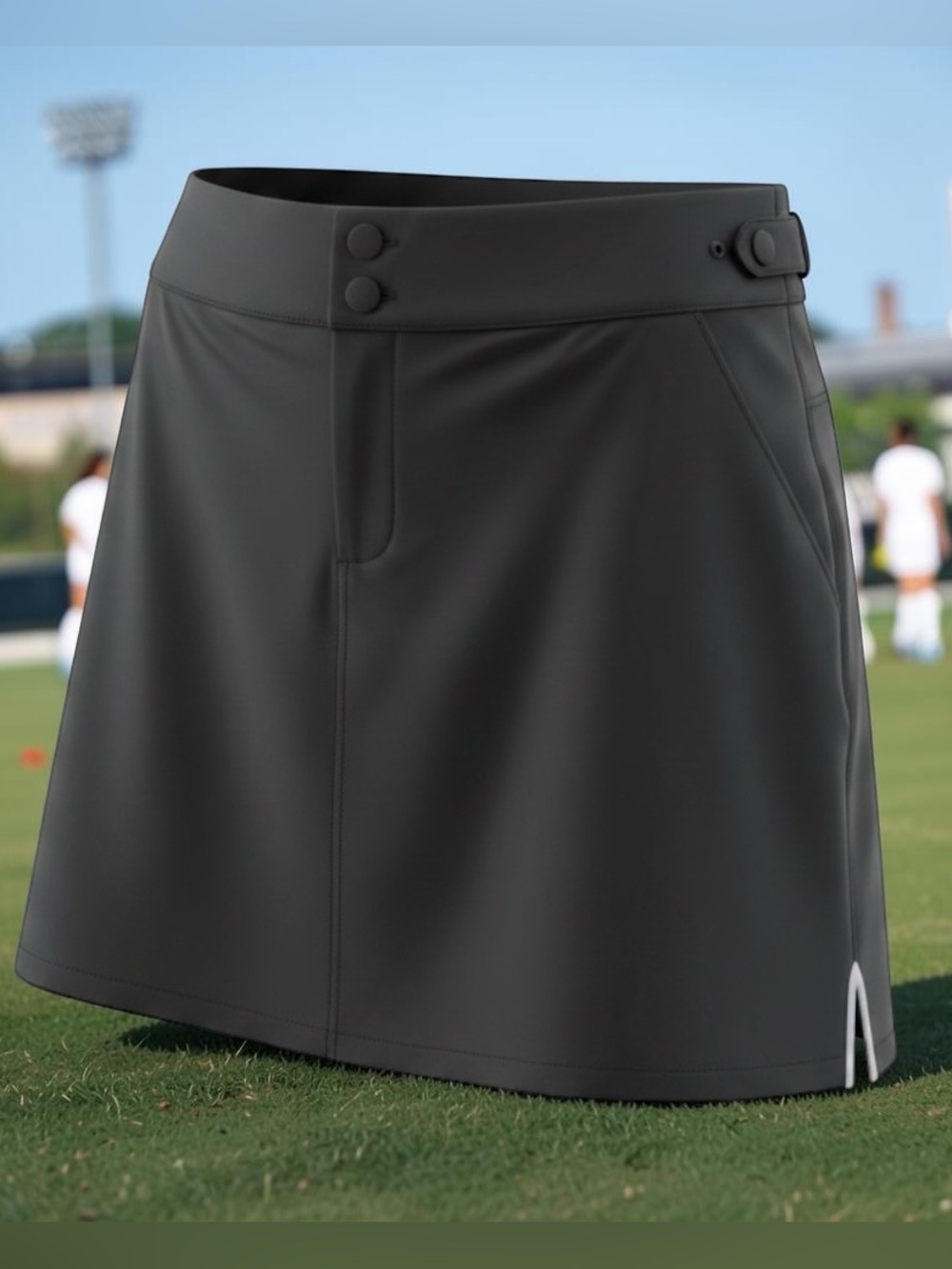 Black Women's Skort with Snap Waist